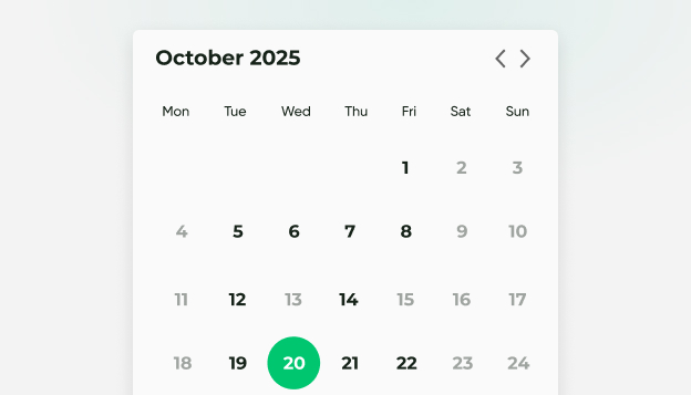 Close up of a calendar in Deltera