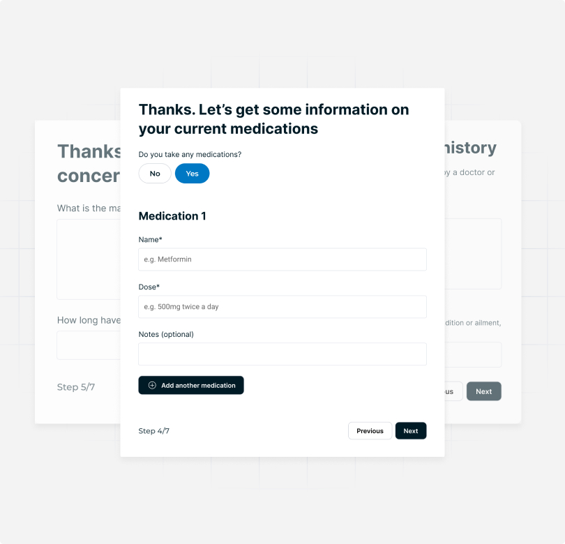 Deltera Prescribe consultation UI - medicines